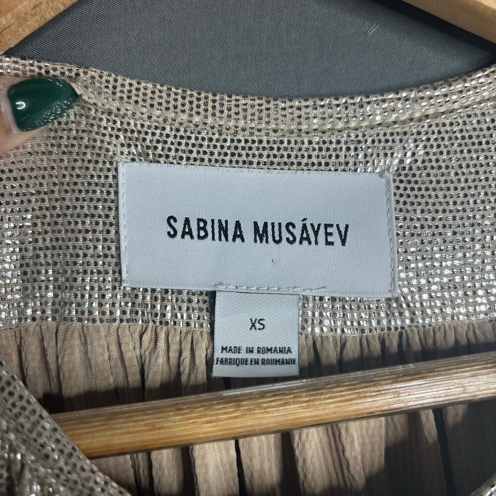 Sabina Musayev Mercury Shirtdress Gold Size XS - Picture 5 of 5